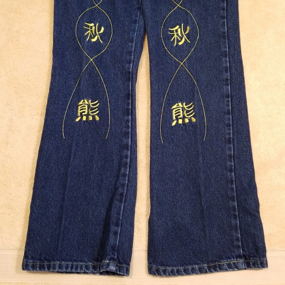Lizzetty Dark Wash Jeans With Embroidery Size 30 - Picture 4 of 8